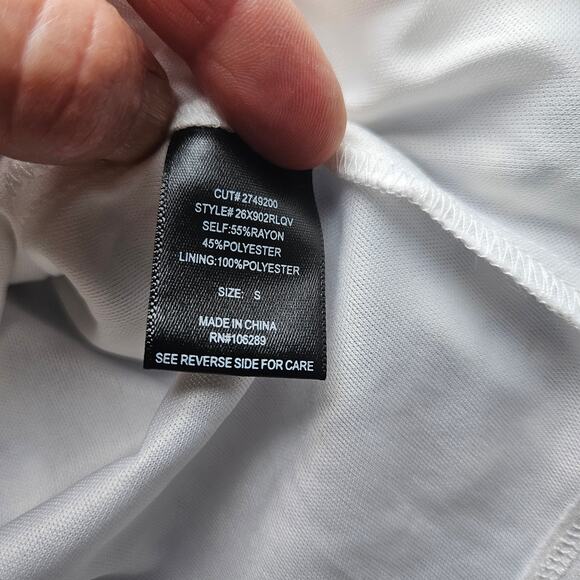 Trixxi Clothing Co Blue Floral Puff Sleeve Half Wrap Dress Sz S - Picture 10 of 10